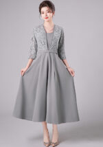 Lace Midi Evening Dress