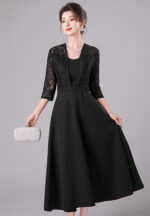 Lace Midi Evening Dress