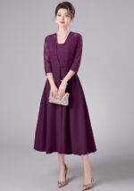 Lace Midi Evening Dress