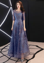 Tulle Evening Dress Blue Purple Evening Gown
