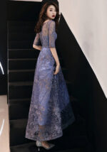 Tulle Evening Dress Blue Purple Evening Gown