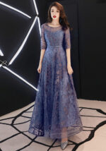 Tulle Evening Dress Blue Purple Evening Gown