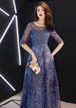 Tulle Evening Dress Blue Purple Evening Gown
