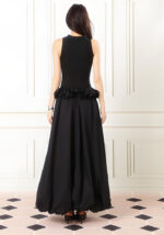 black puffy long dress