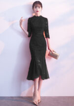 Chic Lace Mermaid Midi Parties Dress