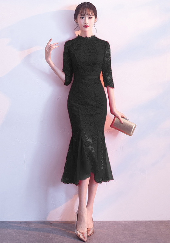 Chic Lace Mermaid Midi Parties Dress