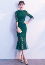 Chic Lace Mermaid Midi Parties Dress
