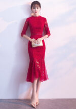 Chic Lace Mermaid Midi Parties Dress