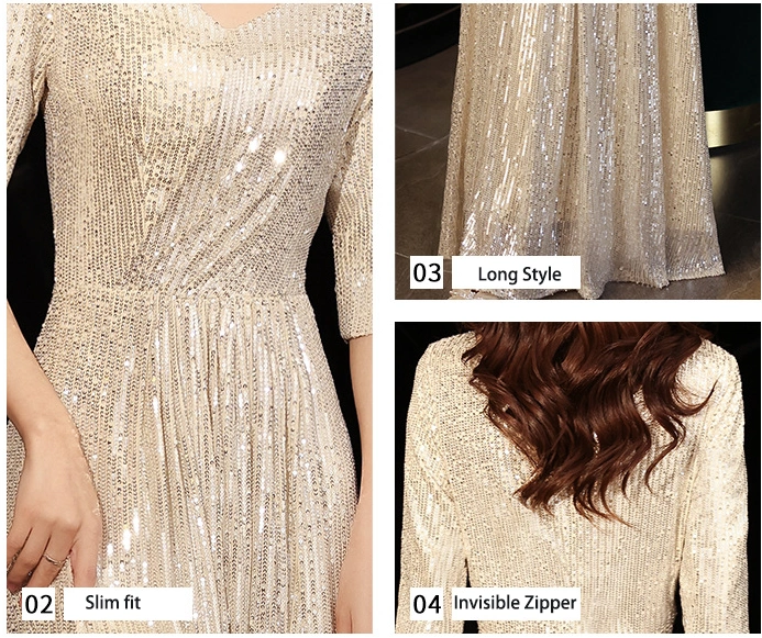 Glitter Gold Evening Dresses