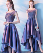 Sleeveless Purple Lace Party Dress