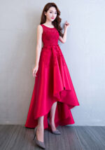 Sleeveless Red Lace Party Dress