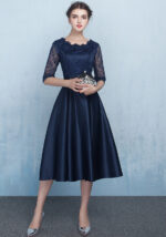 lace evening dress half sleeve