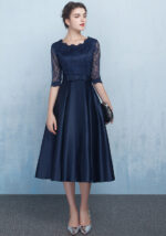 lace evening dress half sleeve