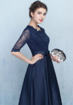lace evening dress half sleeve