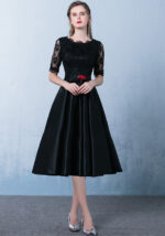 lace evening dress half sleeve
