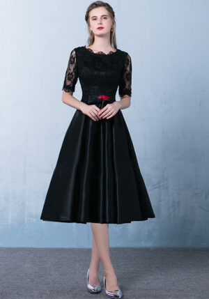lace evening dress half sleeve