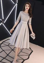 lace evening dress half sleeve