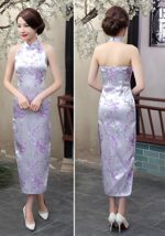 retro backless sleeveless cheongsam dress