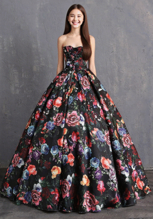 ​​Strapless Flower Dress
